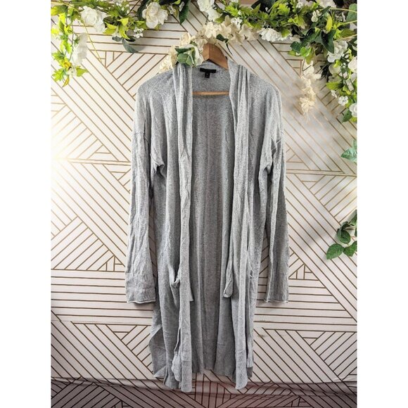 J Crew Women's Lightweight Long Cardigan Sweater Style H9517 Grey Medium - Picture 1 of 7